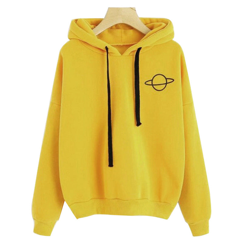 Women's hoodie with a creative planet design and comfortable cut NOVAE