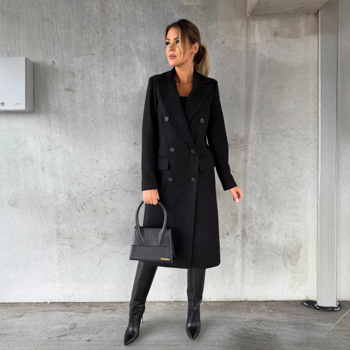 Women's double-breasted wool coat with elegant button placket and comfortable cut NOVAE