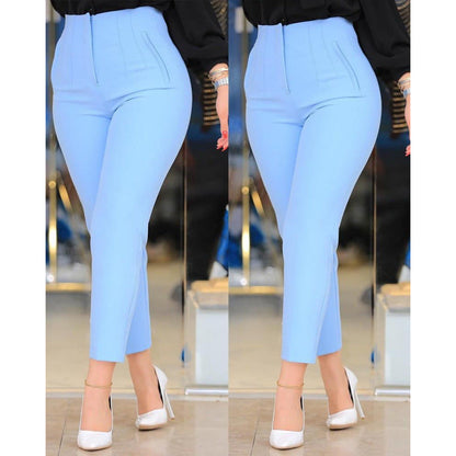 Women's High-Waisted Slimming Pant with Decorative Stitching Details NOVAE