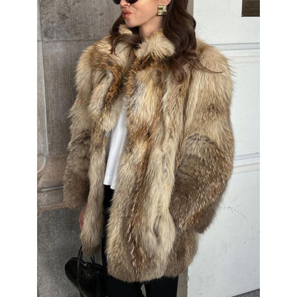 Women's faux fur jacket with luxurious details NOVAE