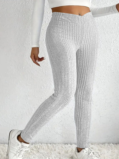 Women's leggings in a modern ribbed knit design NOVAE