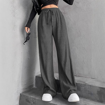 Women's wide pleated trousers with elasticated waistband NOVAE