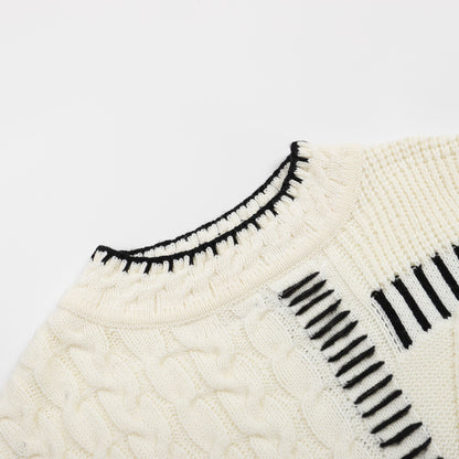 Women's casual knit sweater with graphic pattern NOVAE