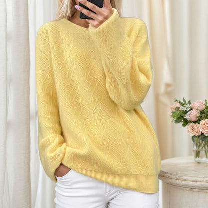 Women's soft knit sweater with elegant pattern NOVAE