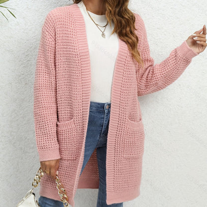 Women's knitted cardigan with patch pockets and a relaxed fit NOVAE