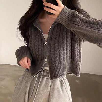Women's cardigan with high-quality zipper NOVAE