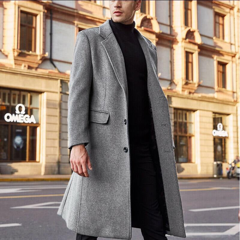Men's elegant long-shaft coat with a slim fit NOVAE