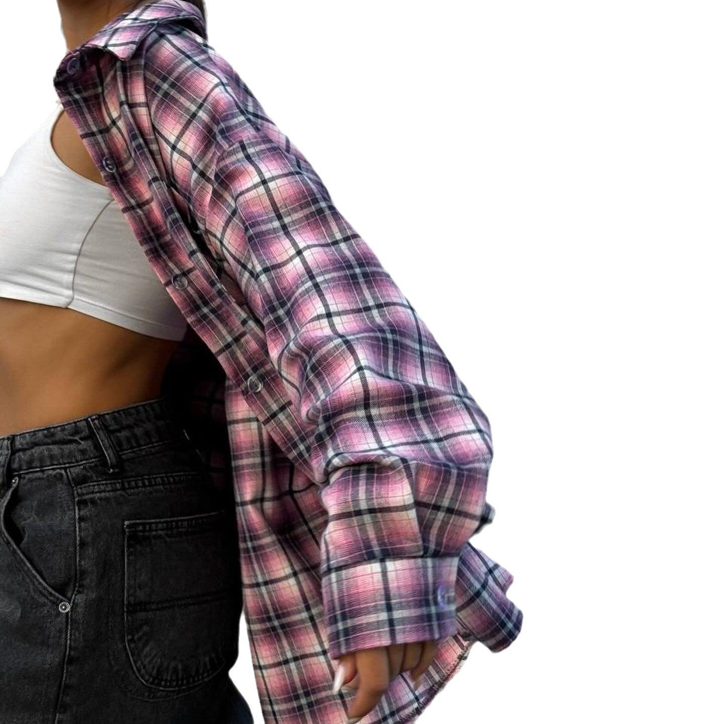 Women's checked shirt in a casual oversized cut NOVAE