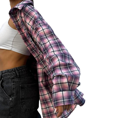 Women's checked shirt in a casual oversized cut NOVAE