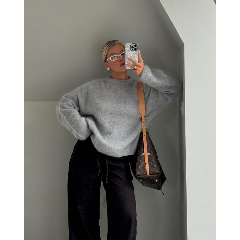 Women's oversized cozy knit sweater with soft material NOVAE