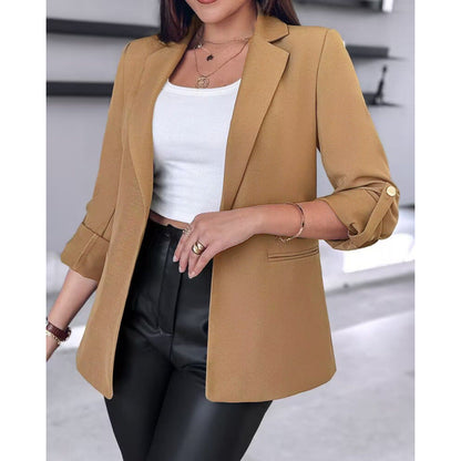 Women's tailored blazer with a highly fashionable cut and asymmetrical sleeves NOVAE