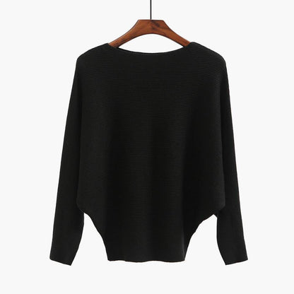 Women's oversized knit sweater with sophisticated rib design and wide cut NOVAE