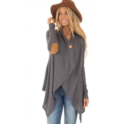 Women's wrap jacket with asymmetrical cut and leather accents NOVAE