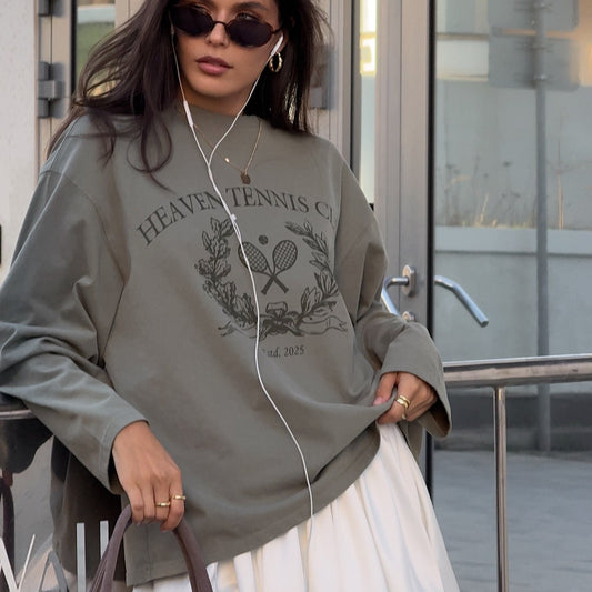 Women's casual long-sleeved shirt with creative print design NOVAE