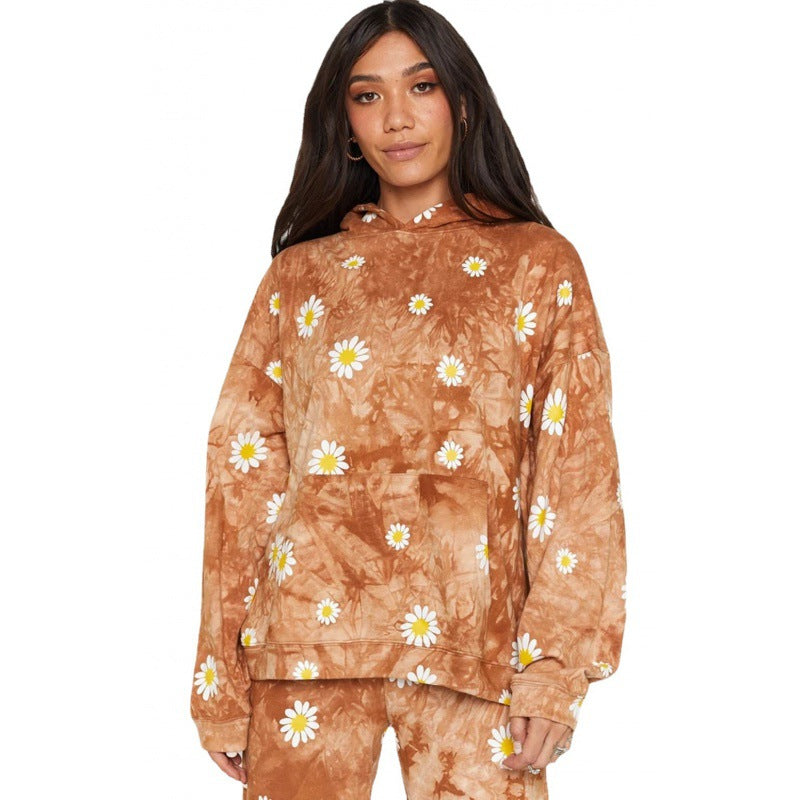 Women's Oversized Floral Pattern Hoodie NOVAE