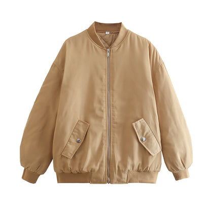 Women's casual bomber jacket with elasticated waistband and practical pockets NOVAE