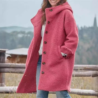 Women's oversized wool coat with practical pockets NOVAE