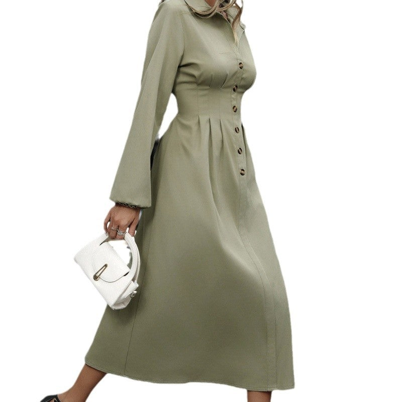 Women's shirt dress in an elegant A-line cut with button details NOVAE