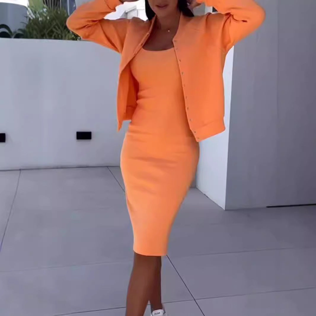 Women's fashionable sweatshirt dress and jacket set NOVAE