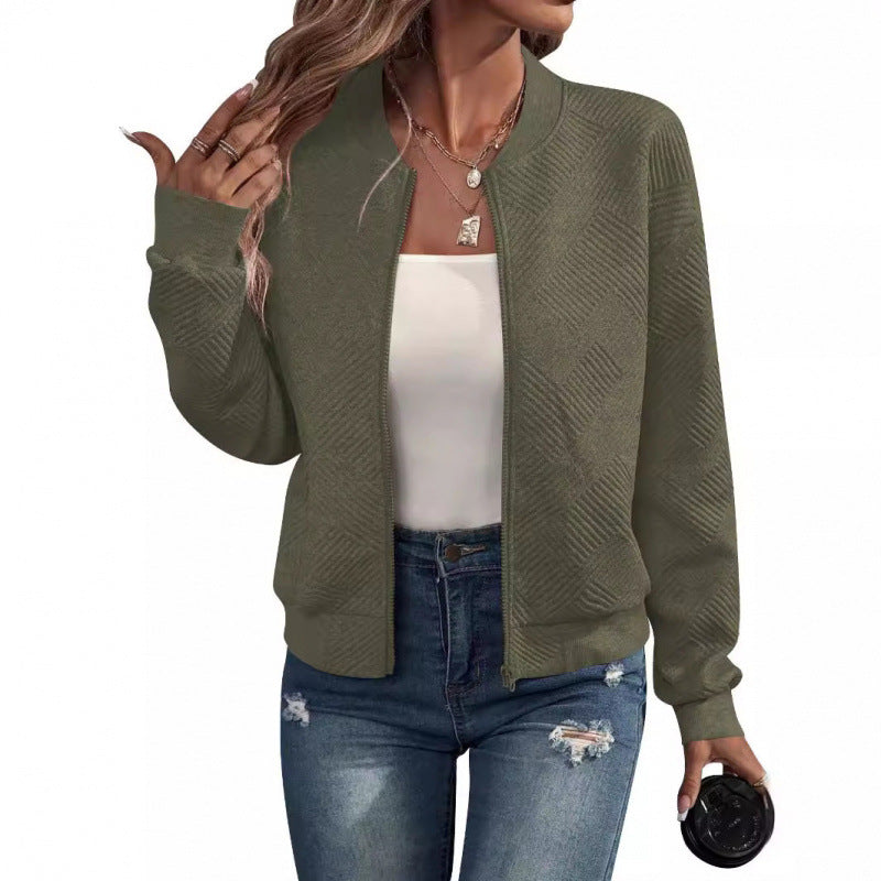 Women's fashionable sweatshirt jacket with structured design and practical zip pockets NOVAE