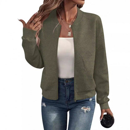 Women's fashionable sweatshirt jacket with structured design and practical zip pockets NOVAE
