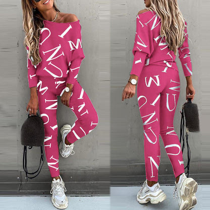 Women's pajama set with long-sleeved top and elasticated pants NOVAE