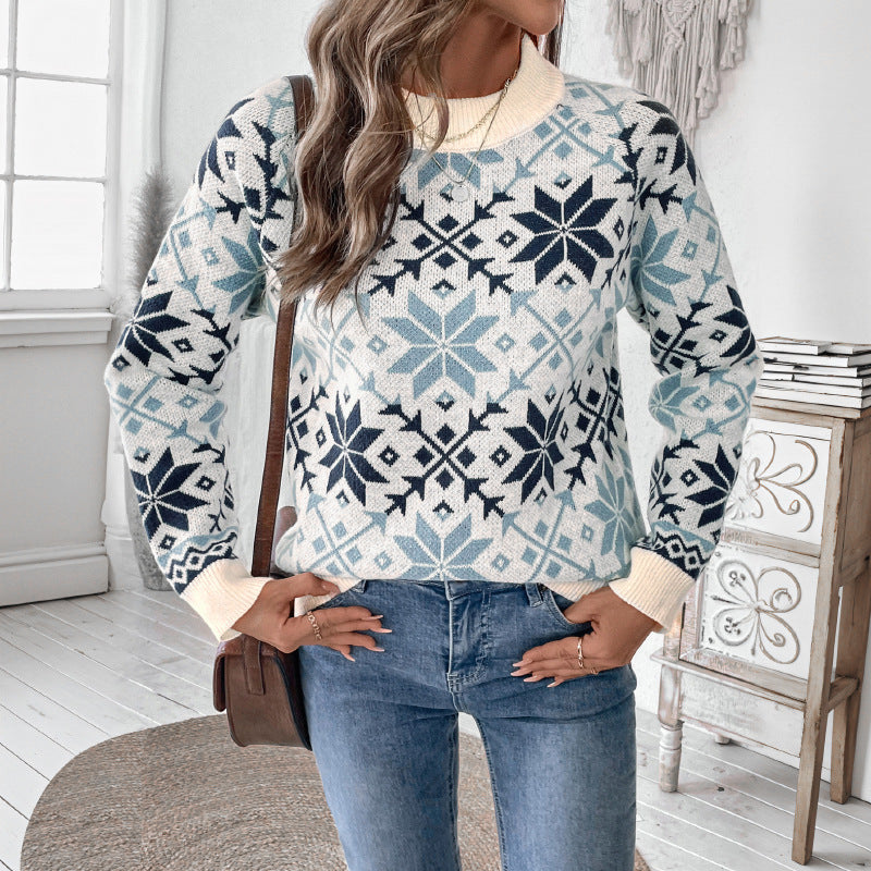 Women's knitted sweater in Scandinavian style NOVAE