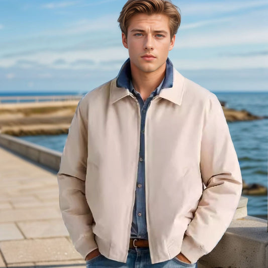 Men's fashionable transitional jacket in a sporty cut with zipper and practical pockets NOVAE