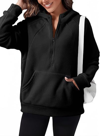 Women's fleece hooded shirt with practical kangaroo pocket NOVAE