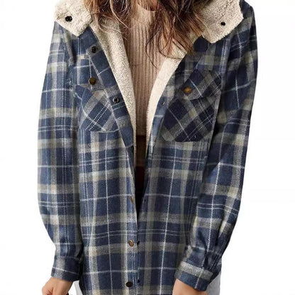 Women's flannel jacket with fleece lining NOVAE