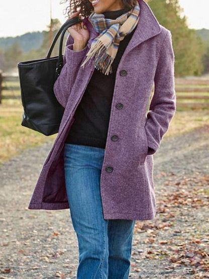 Women's elegant wool coat with classic lapel NOVAE