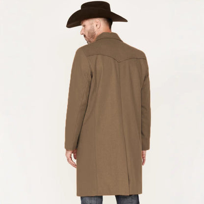 Men's elegant long-sleeved overcoat with modern accents NOVAE