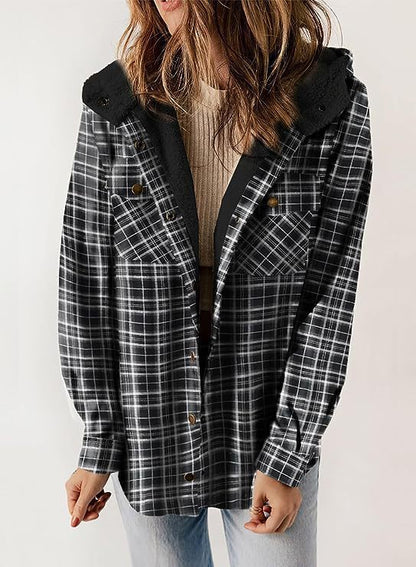 Women's flannel jacket with fleece lining NOVAE