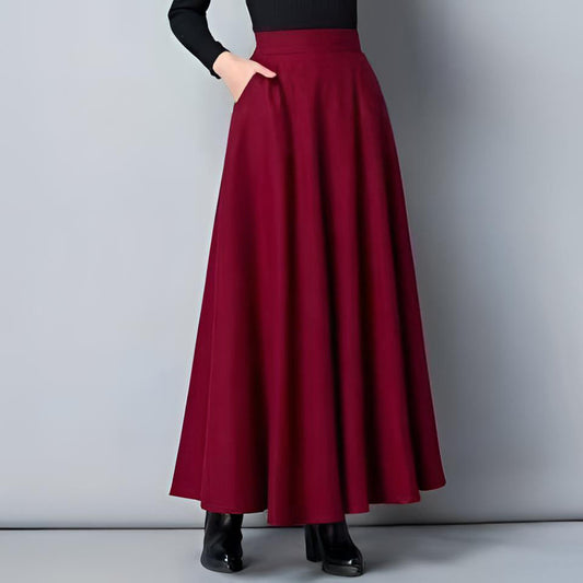 Women's Elegant Maxi Skirt with Swinging Hem and Practical Pockets NOVAE