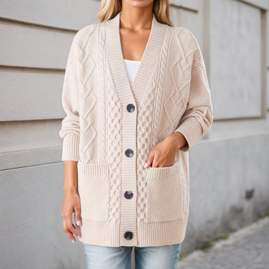 Women's structured cardigan with practical pockets NOVAE