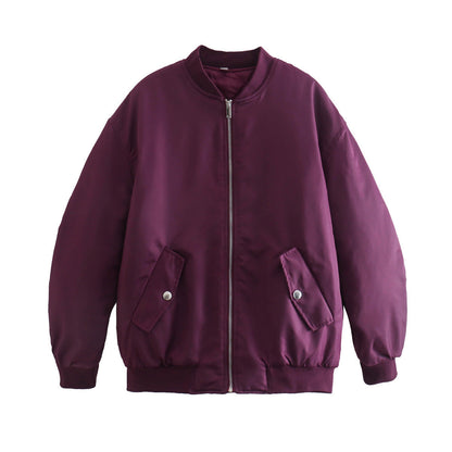 Women's casual bomber jacket with elasticated waistband and practical pockets NOVAE