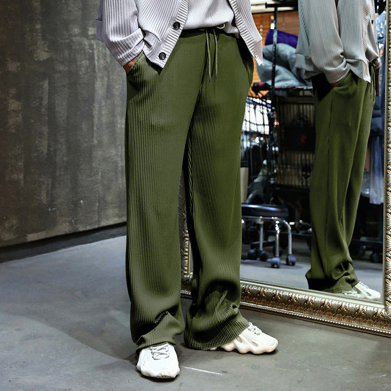 Men's casual leisure trousers with ribbed design and elasticated waistband NOVAE