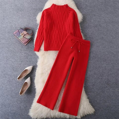 Women's set consisting of a knitted sweater and wide-leg trousers NOVAE