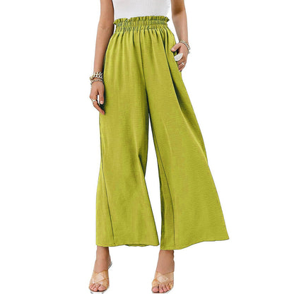 Women's Wide Palazzo Trousers with Elastic Waistband NOVAE