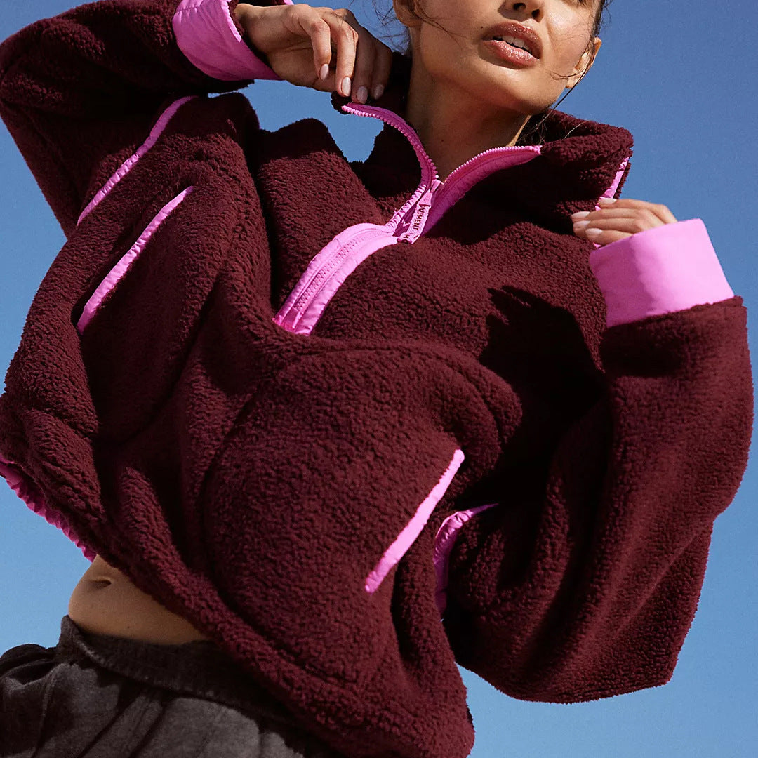 Women's cozy fleece jacket with wind protection NOVAE