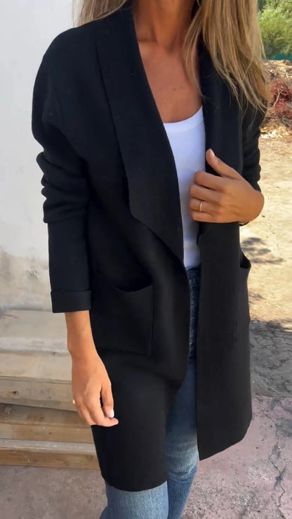 Women's oversized wrap jacket with structured design and elegant details NOVAE