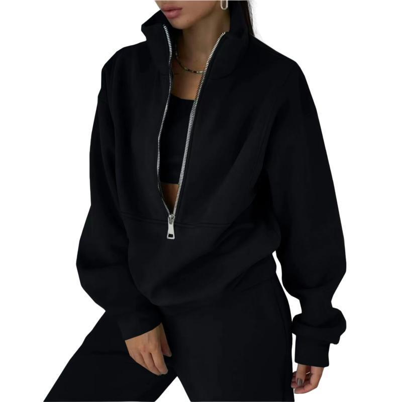 Women's sweatshirt with high collar and zipper NOVAE