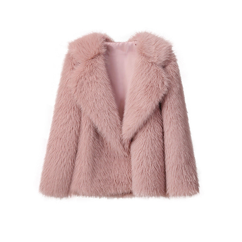 Women's elegant faux fur blazer with stylish collar NOVAE