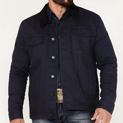 Men's classic-style denim jacket with practical pockets NOVAE