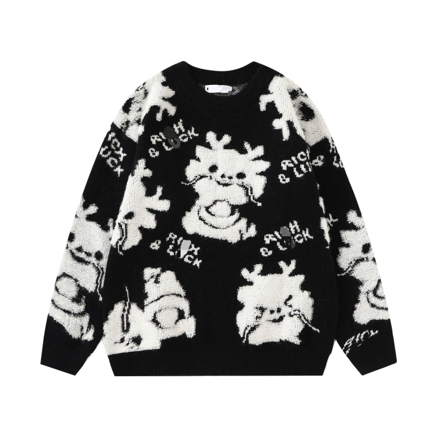 Women's Cozy Sweater with Playful Animal Motif NOVAE