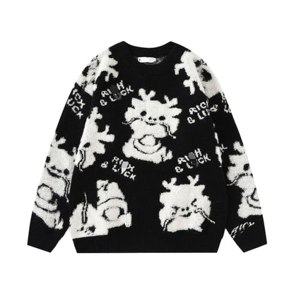 Women's Cozy Sweater with Playful Animal Motif NOVAE