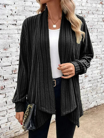 Women's casual knit cardigan with distinctive ribbed design NOVAE