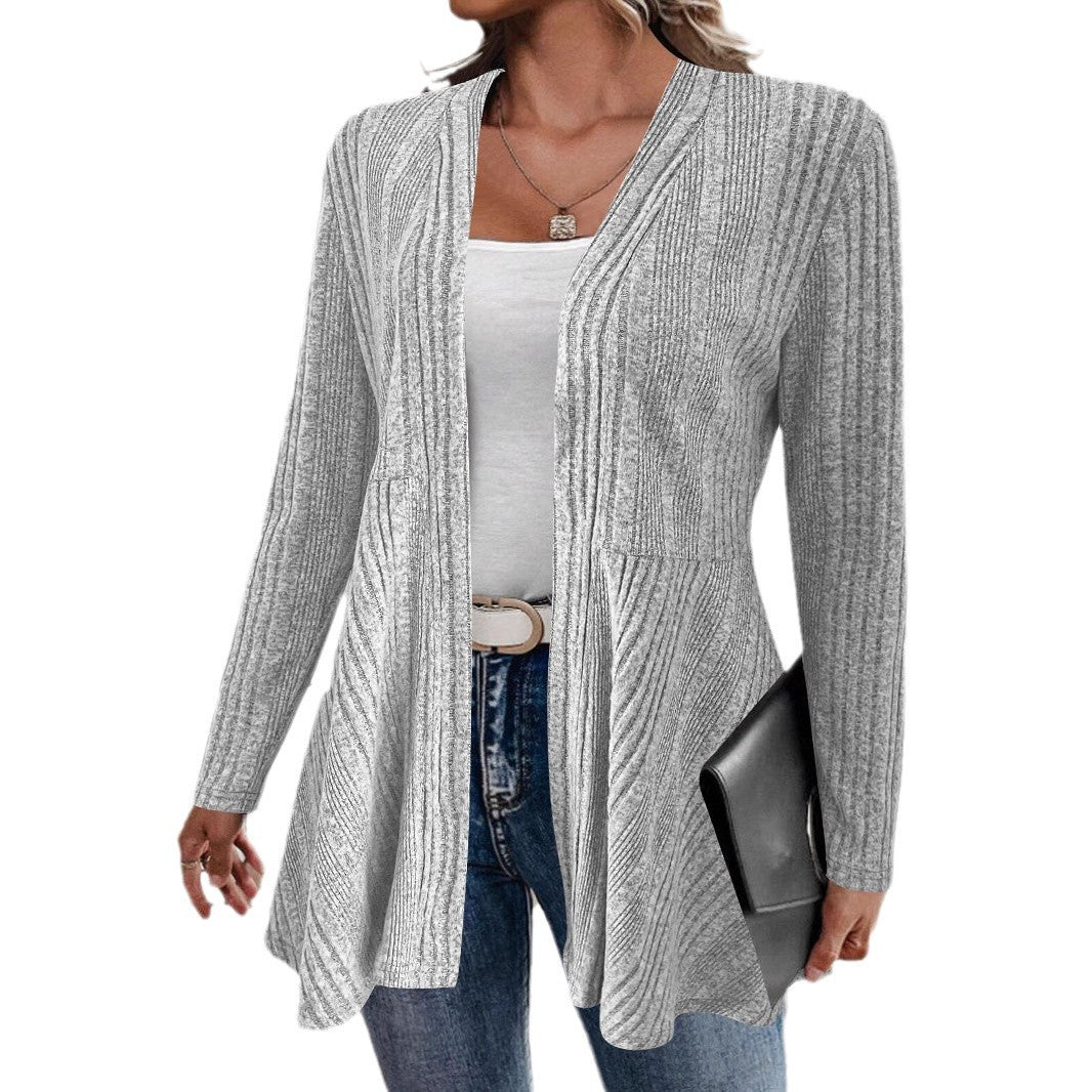 Women's cardigan with open front and asymmetrical hem NOVAE