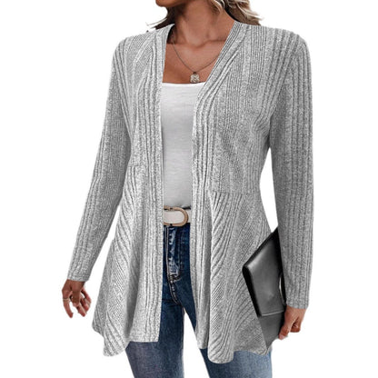Women's cardigan with open front and asymmetrical hem NOVAE