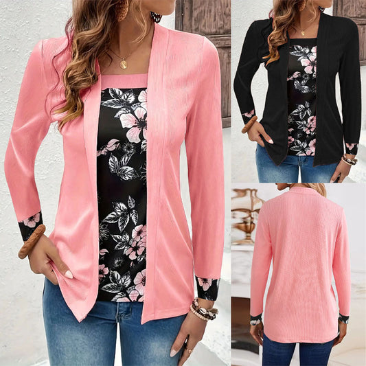 Women's Casual Cardigan with Floral Accents NOVAE